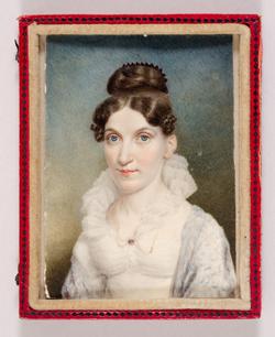 Caroline Hall Parkman Miniature portrait, watercolor on ivory